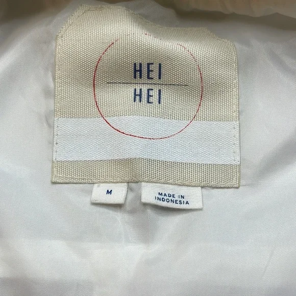 Anthropologie Hei Hei White Zip Front Bomber Jacket Size Medium - Picture 4 of 11